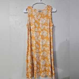 Loft Oulet Orange Floral Sleeveless Dress!
